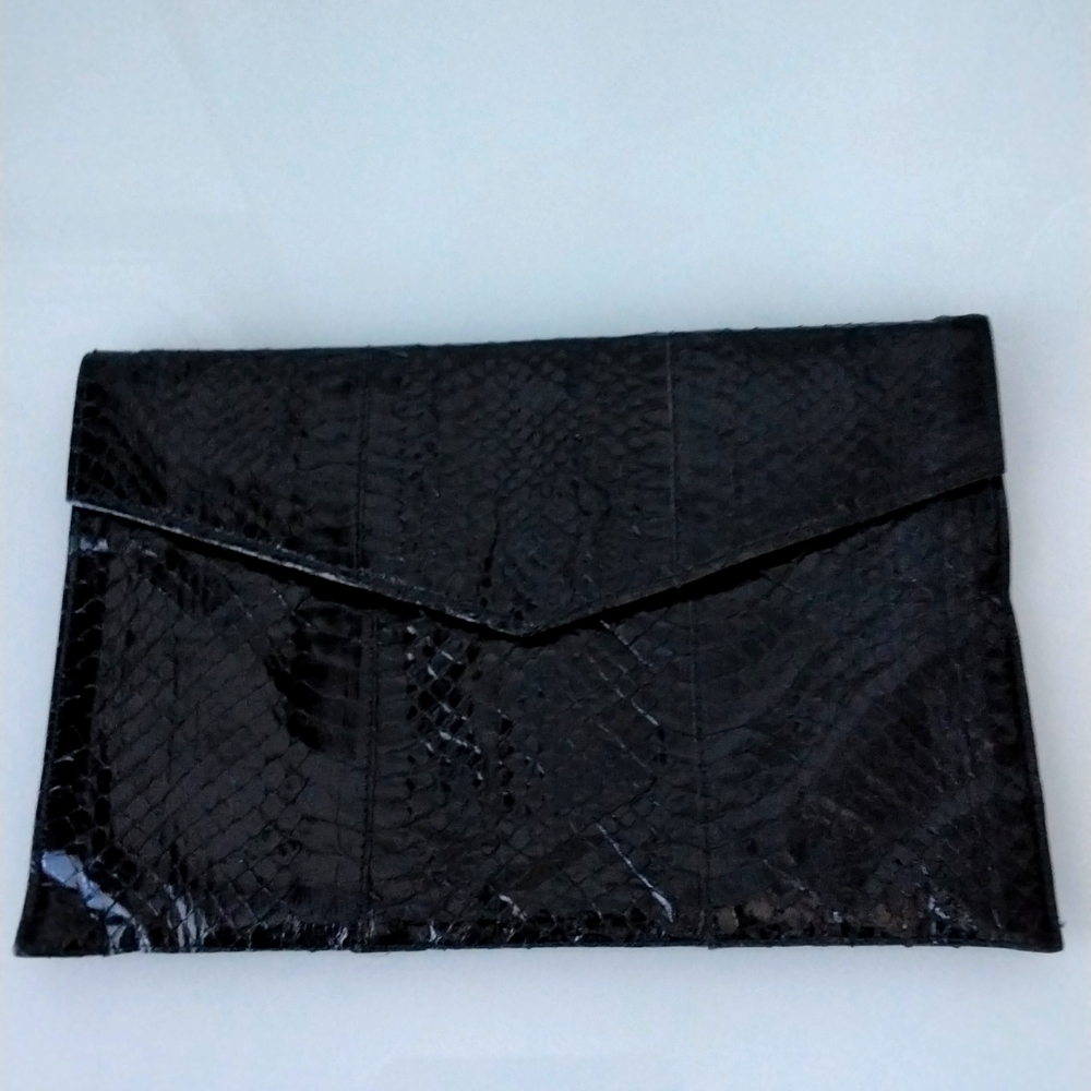 Snakeskin Black Clutch